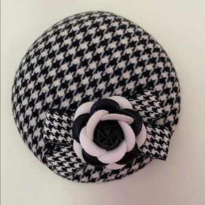 Classic Houndstooth Black & White Fascinator